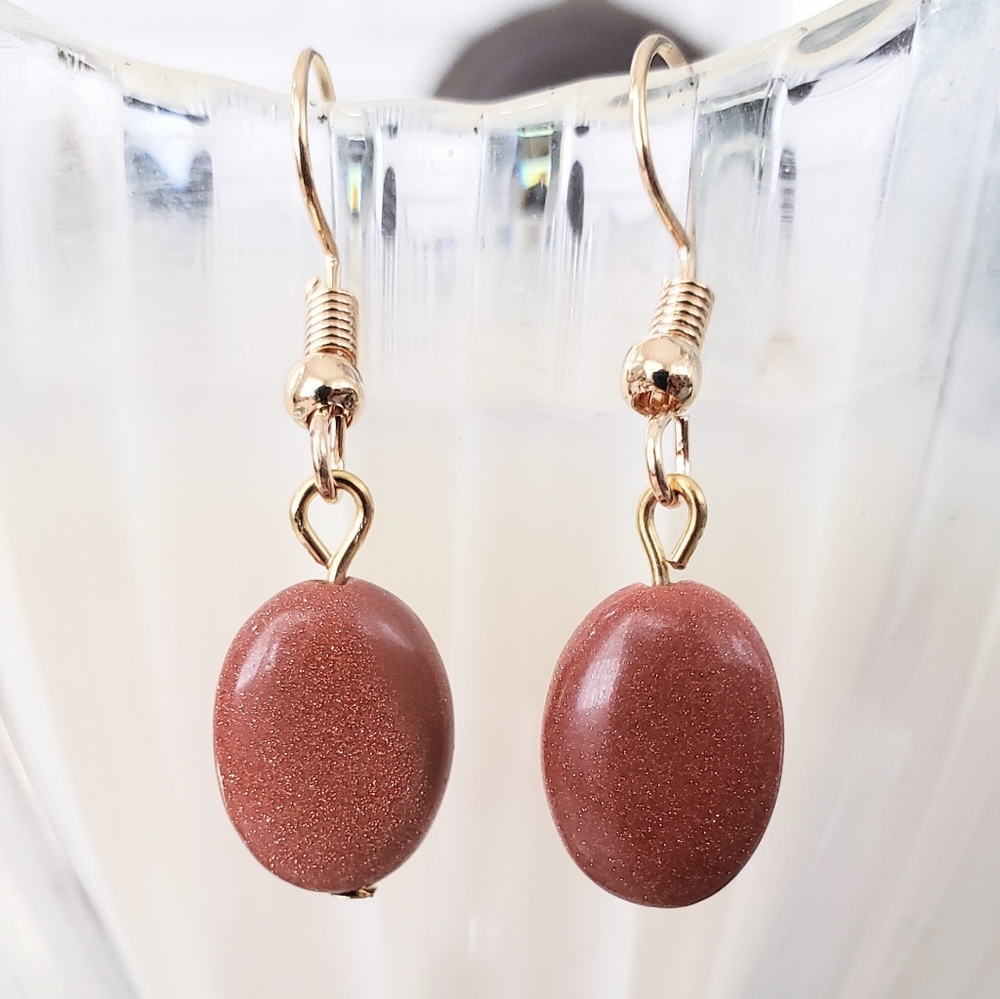 LAST ONE! Darling goldstone drop earrings